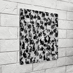 Холст квадратный Черные новогодние кролики, цвет: 3D-принт — фото 2