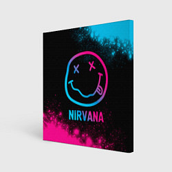 Холст квадратный Nirvana - neon gradient, цвет: 3D-принт