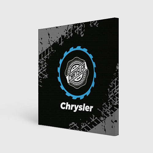 Картина квадратная Chrysler в стиле Top Gear со следами шин на фоне / 3D-принт – фото 1
