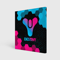 Холст квадратный Destiny - neon gradient, цвет: 3D-принт