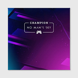 Холст квадратный No Mans Sky gaming champion: рамка с лого и джойст, цвет: 3D-принт — фото 2