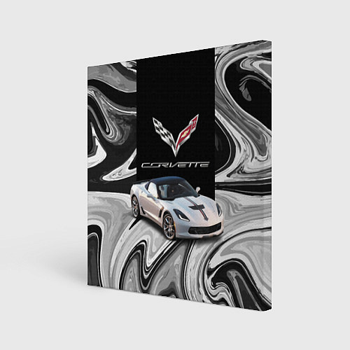Картина квадратная Chevrolet Corvette - Motorsport - Racing team / 3D-принт – фото 1