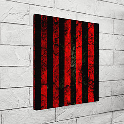 Холст квадратный Красно-черный фон в полоску, цвет: 3D-принт — фото 2