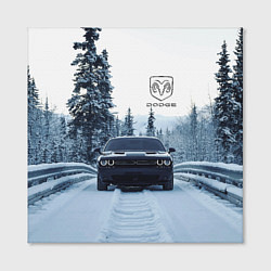 Холст квадратный Dodge in winter forest, цвет: 3D-принт — фото 2