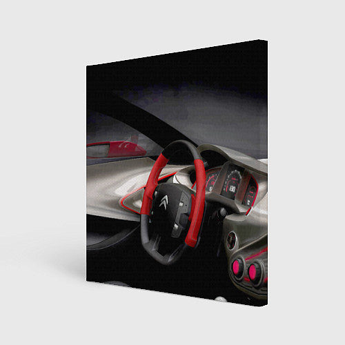 Картина квадратная Ситроен - салон - Steering wheel / 3D-принт – фото 1