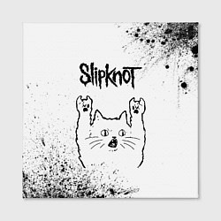 Холст квадратный Slipknot рок кот на светлом фоне, цвет: 3D-принт — фото 2