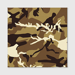 Холст квадратный Камуфляж Woodland осень крупный, цвет: 3D-принт — фото 2