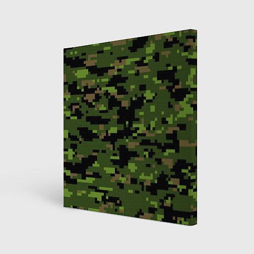 Картина квадратная Камуфляж лесной пиксель / 3D-принт – фото 1