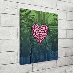 Холст квадратный Heart brain chip, цвет: 3D-принт — фото 2