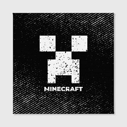 Холст квадратный Minecraft с потертостями на темном фоне, цвет: 3D-принт — фото 2