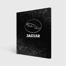 Картина квадратная Jaguar с потертостями на темном фоне