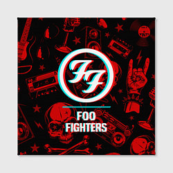 Холст квадратный Foo Fighters rock glitch, цвет: 3D-принт — фото 2