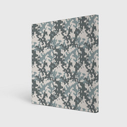 Холст квадратный Камуфляж серый пиксель, цвет: 3D-принт