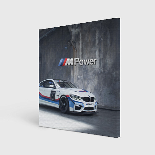 Картина квадратная BMW M4 GT4 - racing team - motorsport / 3D-принт – фото 1