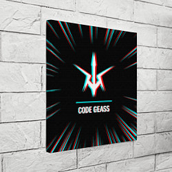 Холст квадратный Символ Code Geass в стиле glitch на темном фоне, цвет: 3D-принт — фото 2