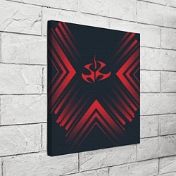Холст квадратный Красный символ Hitman на темном фоне со стрелками, цвет: 3D-принт — фото 2
