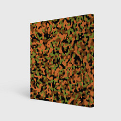 Холст квадратный Камуфляж осенний лес мелкий, цвет: 3D-принт