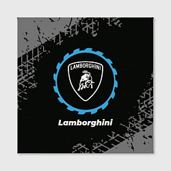 Холст квадратный Lamborghini в стиле Top Gear со следами шин на фон, цвет: 3D-принт — фото 2