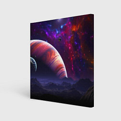 Холст квадратный Бесконечное космическое пространство - Планета, цвет: 3D-принт