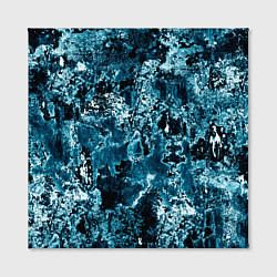 Холст квадратный Гранж - абстрактные синие разводы, цвет: 3D-принт — фото 2