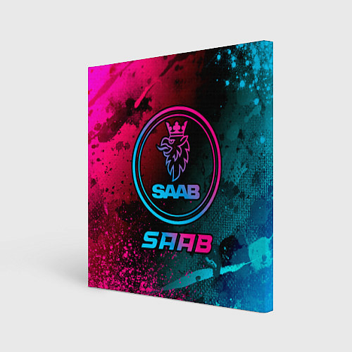 Картина квадратная Saab - neon gradient / 3D-принт – фото 1