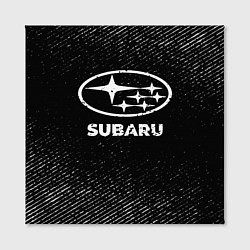 Холст квадратный Subaru с потертостями на темном фоне, цвет: 3D-принт — фото 2