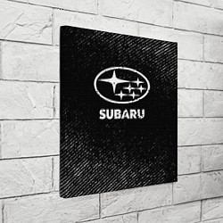 Холст квадратный Subaru с потертостями на темном фоне, цвет: 3D-принт — фото 2