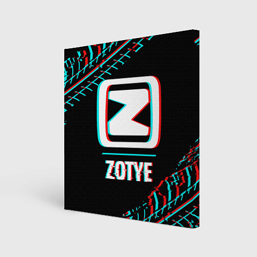 Картина квадратная Значок Zotye в стиле glitch на темном фоне / 3D-принт – фото 1