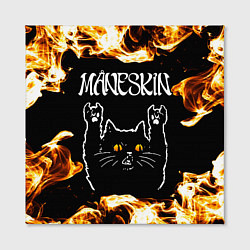 Холст квадратный Maneskin рок кот и огонь, цвет: 3D-принт — фото 2