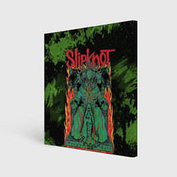 Холст квадратный Slipknot green satan, цвет: 3D-принт