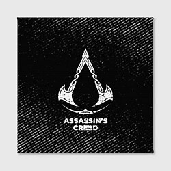 Холст квадратный Assassins Creed с потертостями на темном фоне, цвет: 3D-принт — фото 2