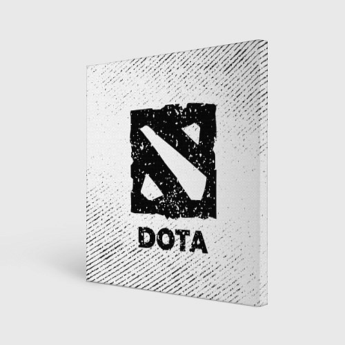 Картина квадратная Dota с потертостями на светлом фоне / 3D-принт – фото 1