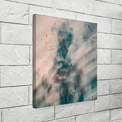 Холст квадратный Абстрактные синие и белые краски, цвет: 3D-принт — фото 2