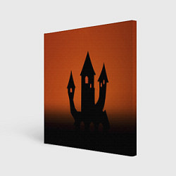 Холст квадратный Halloween - замок ведьм, цвет: 3D-принт
