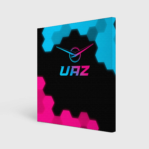 Картина квадратная UAZ - neon gradient / 3D-принт – фото 1