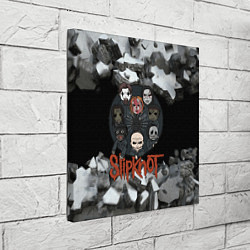 Холст квадратный Slipknot объемные плиты black, цвет: 3D-принт — фото 2
