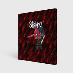 Холст квадратный Slipknot красные молнии, цвет: 3D-принт