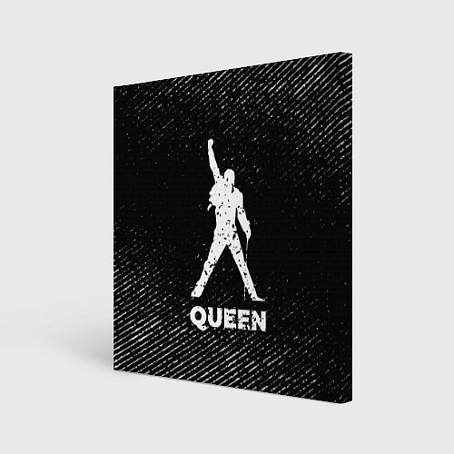 Картина квадратная Queen с потертостями на темном фоне / 3D-принт – фото 1
