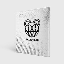 Картина квадратная Radiohead с потертостями на светлом фоне