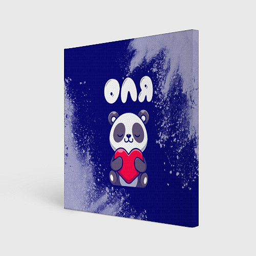 Картина квадратная Оля панда с сердечком / 3D-принт – фото 1