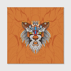 Холст квадратный Голова тигра в узорах, цвет: 3D-принт — фото 2