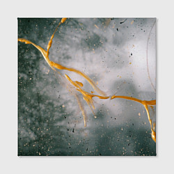 Холст квадратный Абстрактный серый туман и золотая краска, цвет: 3D-принт — фото 2
