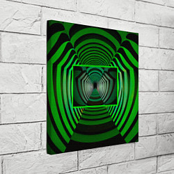 Холст квадратный Зелёный туннель - оптическая иллюзия, цвет: 3D-принт — фото 2