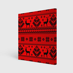 Картина квадратная Happy new year, black deer