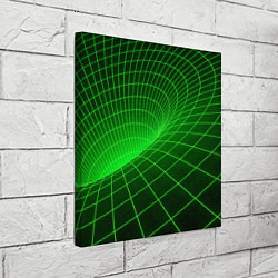 Холст квадратный Зелёная неоновая чёрная дыра, цвет: 3D-принт — фото 2