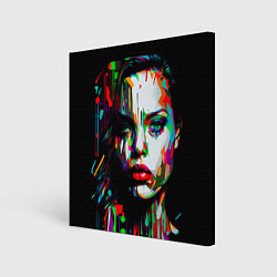 Холст квадратный Анджелина Джоли - поп-арт, цвет: 3D-принт