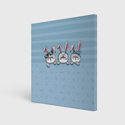 Холст квадратный Зайки-кролики, цвет: 3D-принт