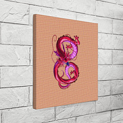 Холст квадратный Красный дракон в форме цифры 8, цвет: 3D-принт — фото 2
