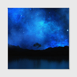 Холст квадратный Звездное небо и одинокое дерево, цвет: 3D-принт — фото 2