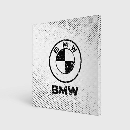 Картина квадратная BMW с потертостями на светлом фоне / 3D-принт – фото 1